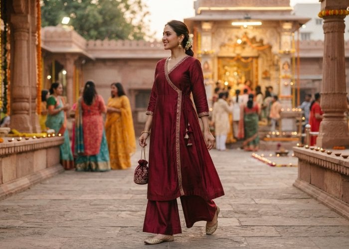 Navratri Special: रॉयल लुक पाने के लिए पहनें Angrakha Co-ord Set, सिल्क और कॉटन में कई ऑप्शन