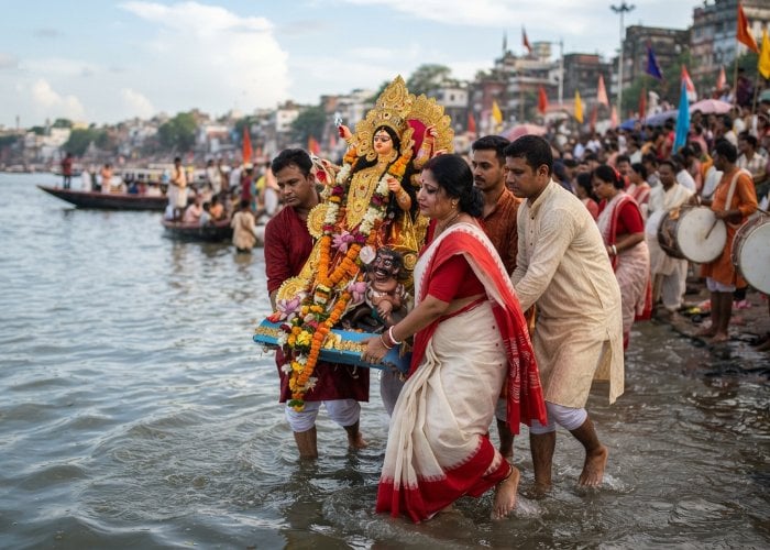 Vijayadashami 2026: मां दुर्गा की प्रतिमा विसर्जन का शुभ समय दोपहर 12:50 से होगा शुरू