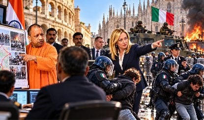Yogi Model ने Italy में मचाई धूम, दंगाइयों-उपद्रवियों से UP Style में निबटेंगी PM Giorgia Meloni
