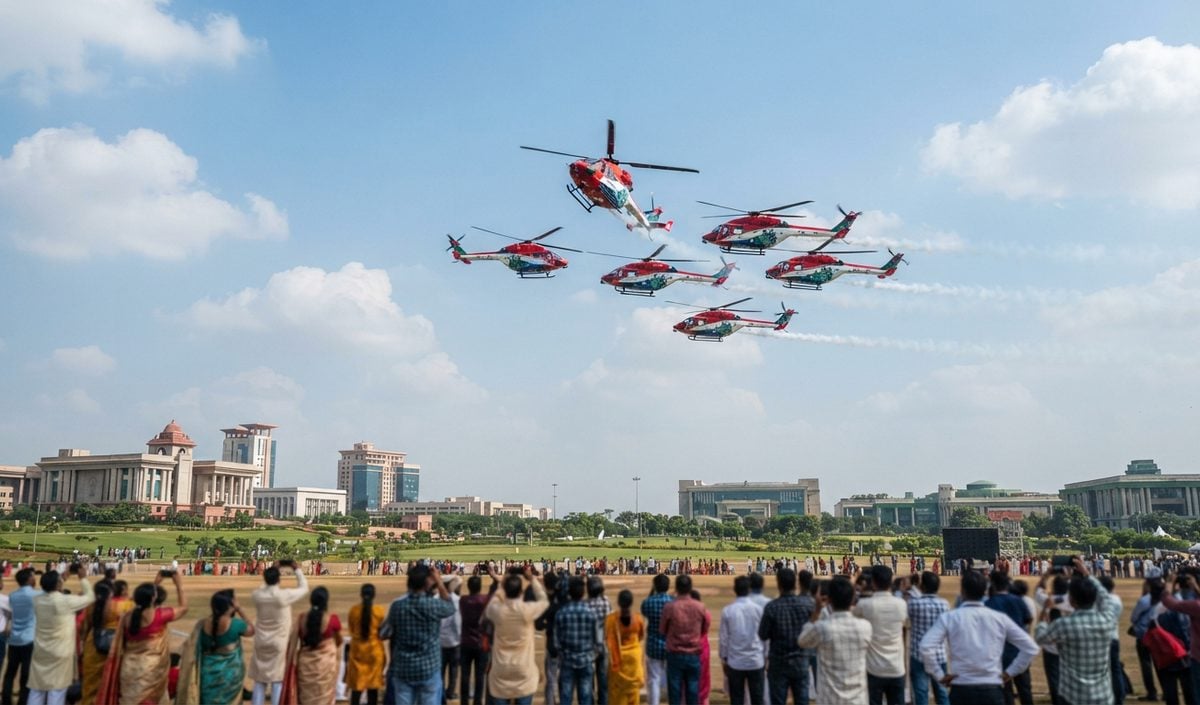 Indian Air Force की Sarang टीम नवा रायपुर में 2 नवंबर को दिखाएगी हैरतअंगेज हवाई करतब Indian Air Force की Sarang टीम नवा रायपुर में 2 नवंबर को दिखाएगी हैरतअंगेज हवाई करतब