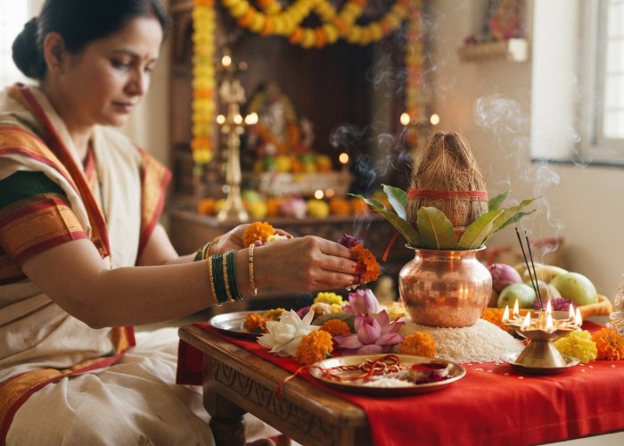 Mahalakshmi Vrat के अंतिम दिन इस विधि से करें Kalash Visarjan और डोरा पूजन
