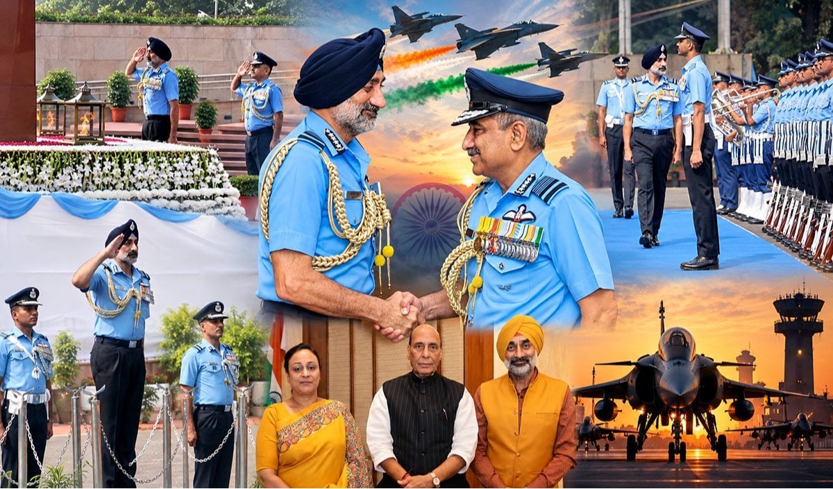 Air Chief Marshal Ashutosh Dixit ने संभाली Indian Air Force की कमान, AP Singh को सैन्य परंपराओं के साथ दी गई विदाई