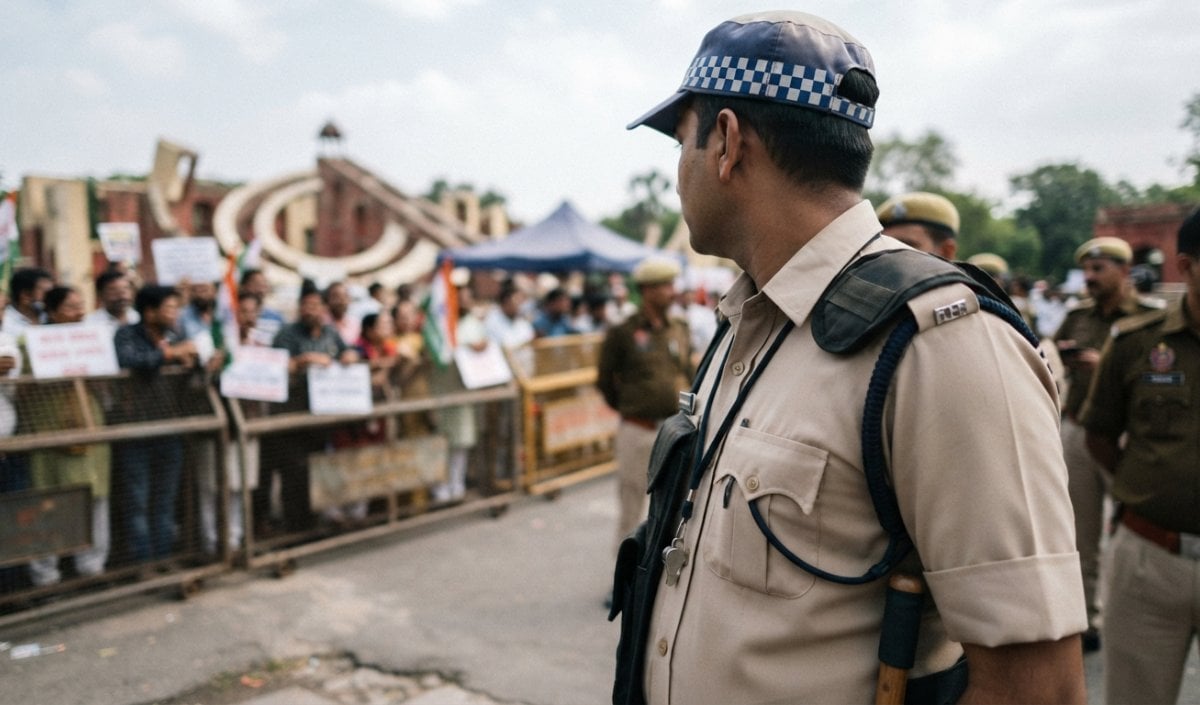 Social Media ट्रायल बड़ी वजह? आखिर Jantar Mantar पर Delhi Police के जवानों की वर्दी से क्यों गायब है नेम टैग?