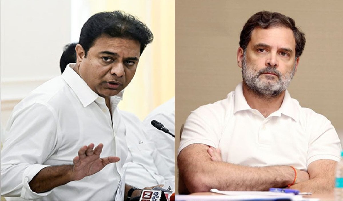 BRS नेता KTR का Congress पर तीखा वार, Rahul Gandhi को बताया पाखंडी और नेपो किड