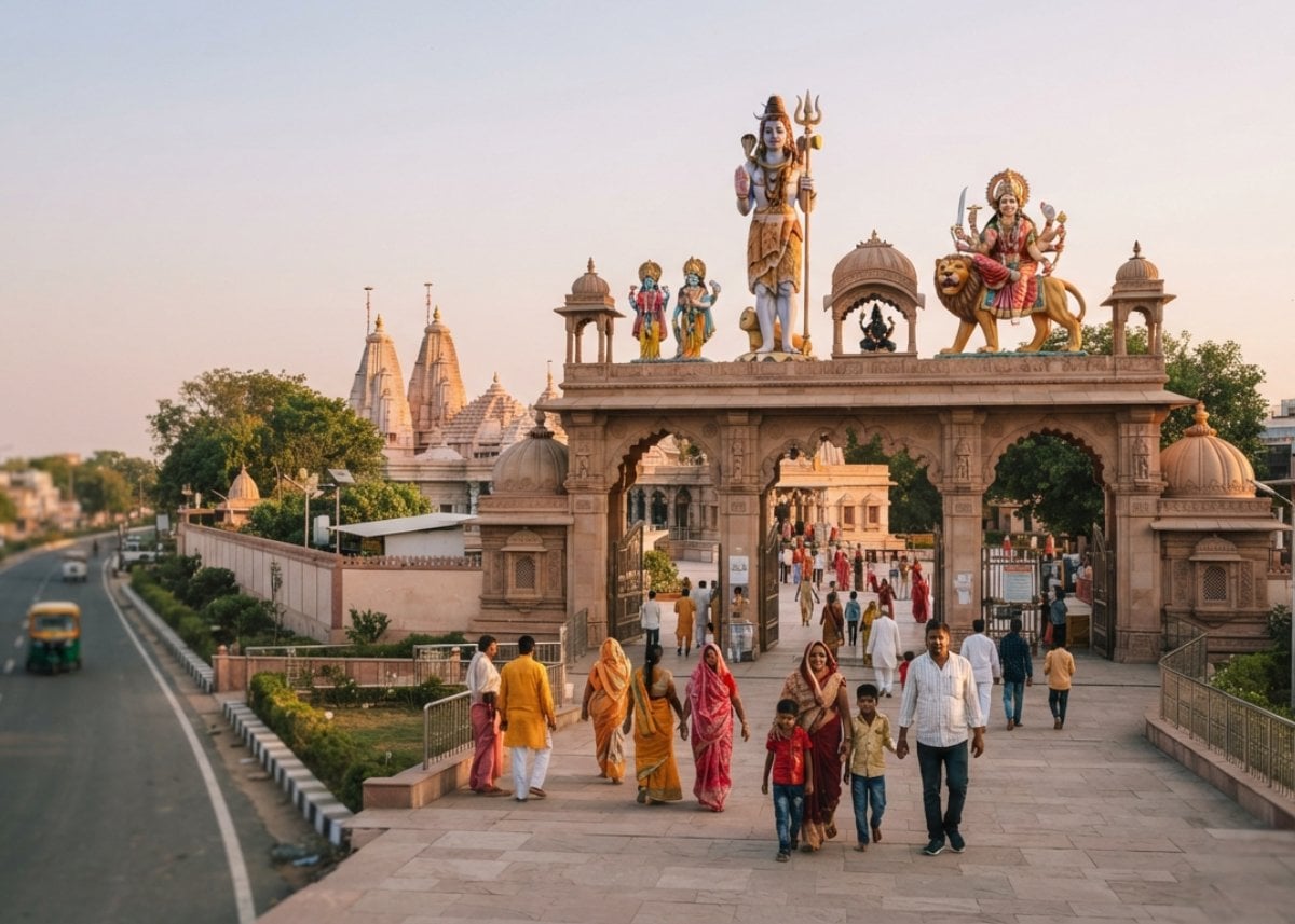 NH-2 में बने Char Dham Mandir में बिना किसी Entry Fee के होंगे चार धामों के दर्शन