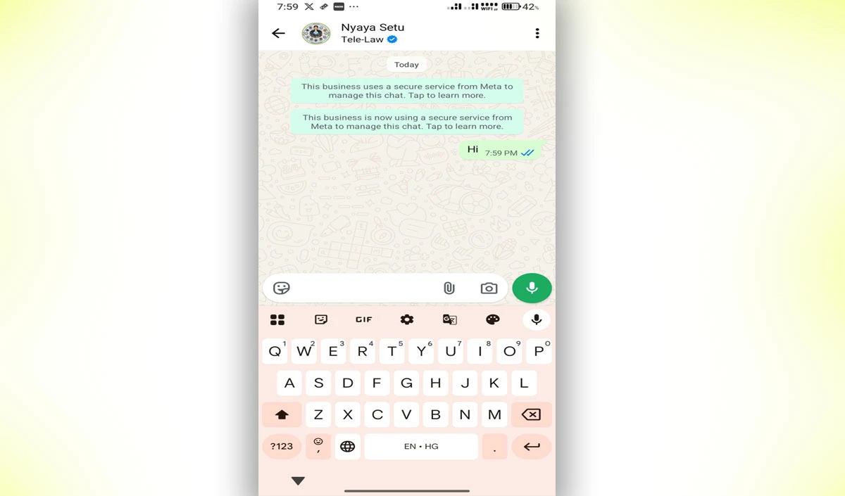 WhatsApp पर मिलेगा फ्री कानूनी सलाह! बस “Hi” भेजते ही शुरू होगी Nyaya Setu सेवा