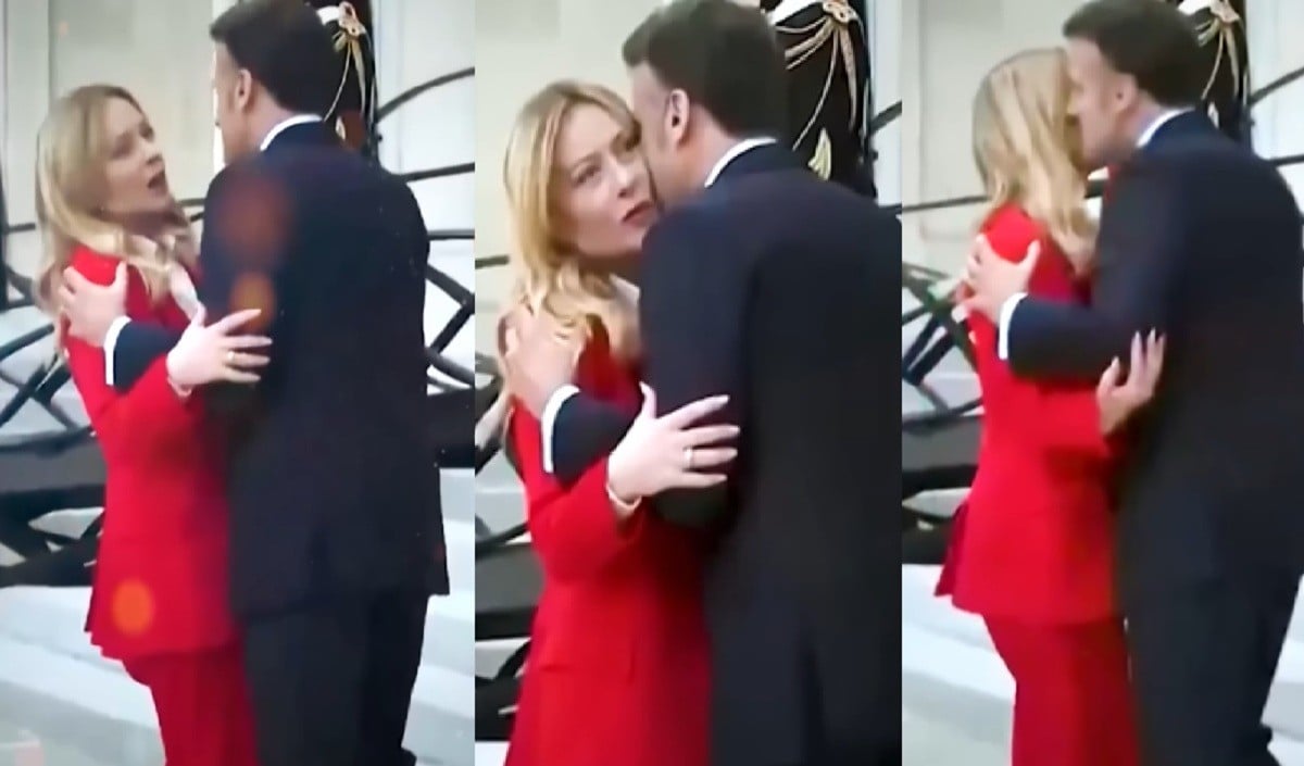 France के राष्ट्रपति का ग्रीटिंग किस, घबरा गई मेलोनी, वायरल हुआ वीडियो