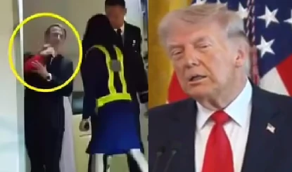 अपने जबड़े पर पड़े मुक्के के असर से अभी भी उबर रहे हैं, ट्रंप ने उड़ाया मैक्रों का मजाक