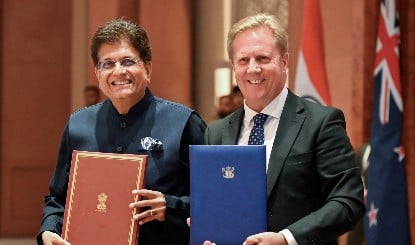 India, New Zealand Relation | भारत-न्यूज़ीलैंड व्यापारिक संबंधों में नया सवेरा: ऐतिहासिक FTA पर हस्ताक्षर, भारतीय निर्यात को मिलेगी 100% ड्यूटी-फ्री पहुँच