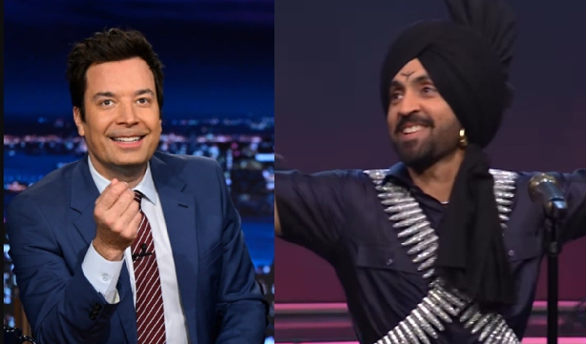 Jimmy Fallon को चढ़ा पंजाबी रंग! Diljit Dosanjh ने 'द टुनाइट शो' में फिर मचाया धमाल, वायरल हुआ भांगड़ा वीडियो