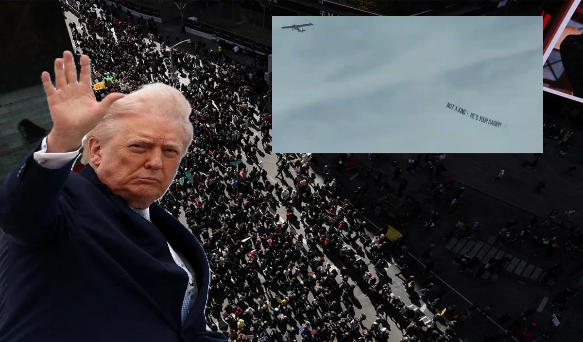 आसमान में ट्रंप के बारे में ये क्या दिखा? लोग हुए हैरान