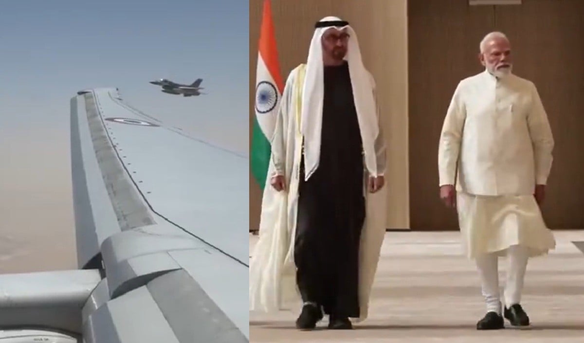 PM Modi UAE visit Updates: यूएई के एयरस्पेस में घुसते ही F-16 ने किया एस्कॉर्ट, राष्ट्रपति ने की अगवानी, अबूधाबी में PM मोदी का जोरदार स्वागत