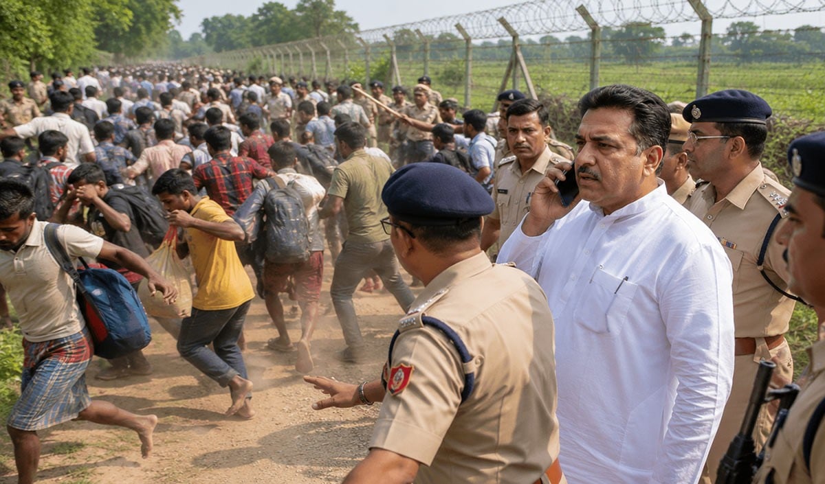 Bangladeshi Infiltrators के बीच मची भगदड़, Suvendu Adhikari की सख्ती से India-Bangladesh Border पर हड़कंप, बड़ी संख्या में जुटे घुसपैठिये