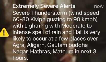 Extremely Severe Alert के मैसेज के साथ घनघना उठे दिल्ली-NCR के फोन, जानें क्या अलर्ट आया?