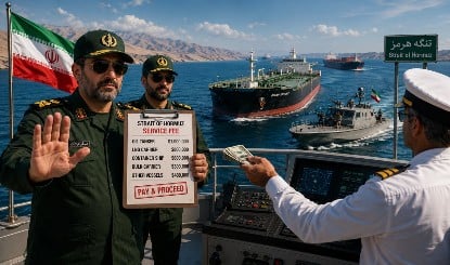 Strait of Hormuz में जहाजों से