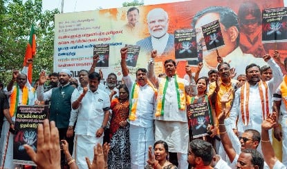 तमिलनाडु BJP का TVK सरकार पर हमला: अपराध और बिगड़ी कानून-व्यवस्था के खिलाफ प्रदर्शन