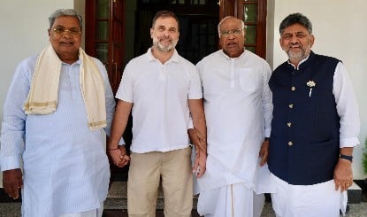 Karnataka कैबिनेट और राज्यसभा उम्मीदवारों पर Rahul Gandhi, Kharge ने Delhi में किया मंथन