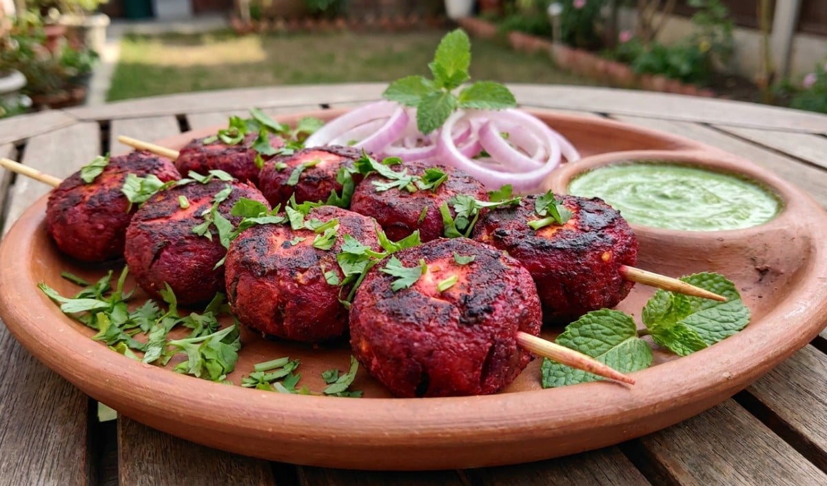 Beetroot Paneer Kebab