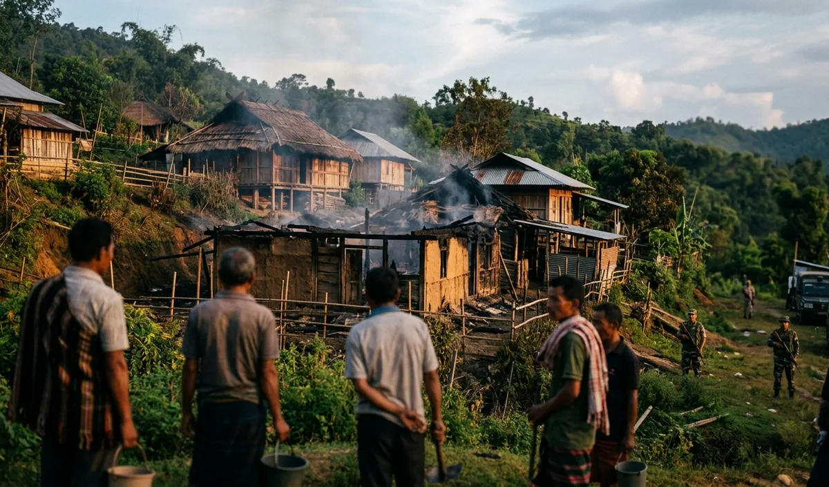 Manipur हिंसा: Kangpokpi के नगा गांव पर बदमाशों ने किया हमला, 9 घरों में लगाई आग Manipur हिंसा: Kangpokpi के नगा गांव पर बदमाशों ने किया हमला, 9 घरों में लगाई आग