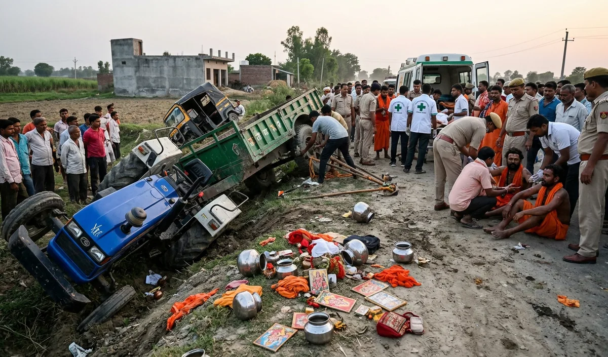 Bareilly में कांवड़ यात्रियों की ट्रैक्टर-ट्रॉली पलटी, 1 की मौत और 24 लोग घायल हुए Bareilly में कांवड़ यात्रियों की ट्रैक्टर-ट्रॉली पलटी, 1 की मौत और 24 लोग घायल हुए