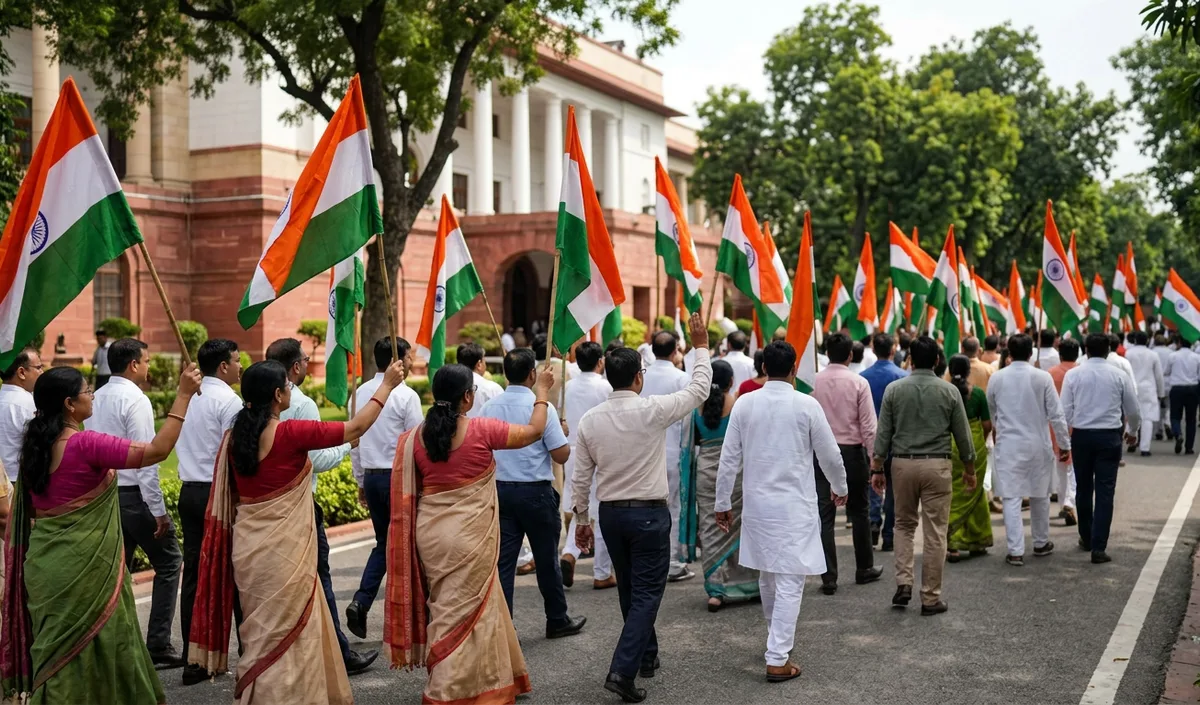 Delhi CM रेखा गुप्ता ने Assembly में Har Ghar Tiranga यात्रा में लिया हिस्सा Delhi CM रेखा गुप्ता ने Assembly में Har Ghar Tiranga यात्रा में लिया हिस्सा