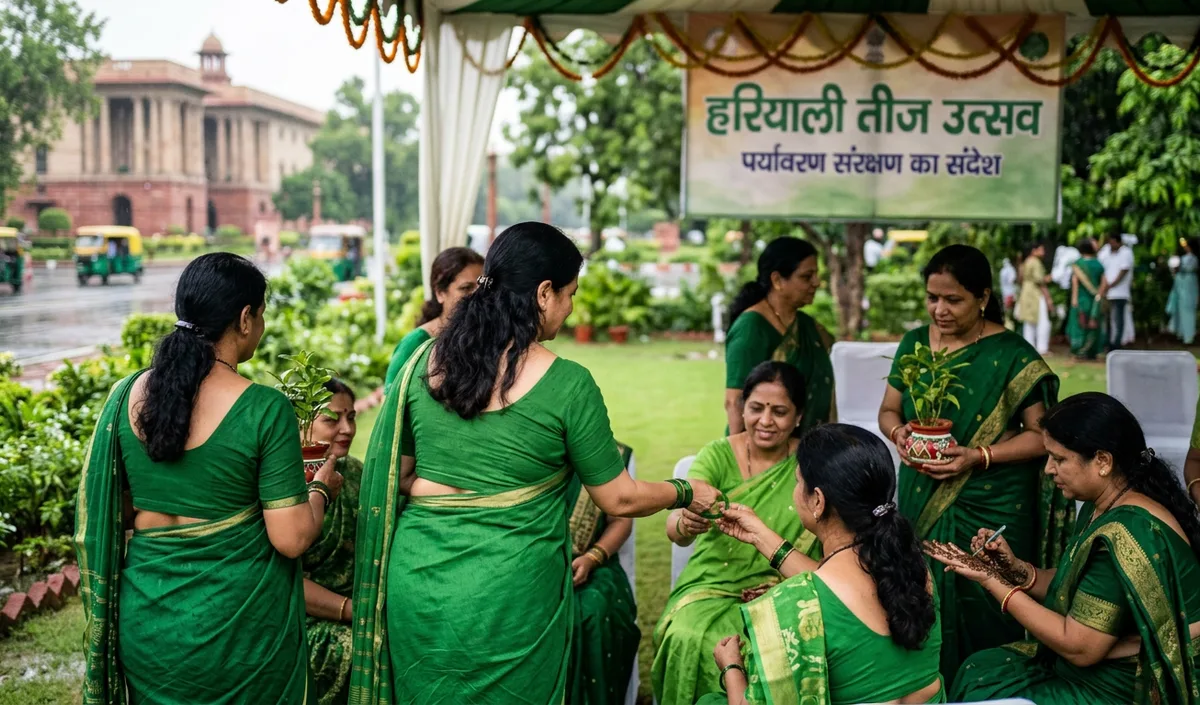 Delhi CM रेखा गुप्ता महापौर आवास पर तीज उत्सव में शामिल हुईं, शहर को हरा-भरा बनाने का दिया संदेश Delhi CM रेखा गुप्ता महापौर आवास पर तीज उत्सव में शामिल हुईं, शहर को हरा-भरा बनाने का दिया संदेश