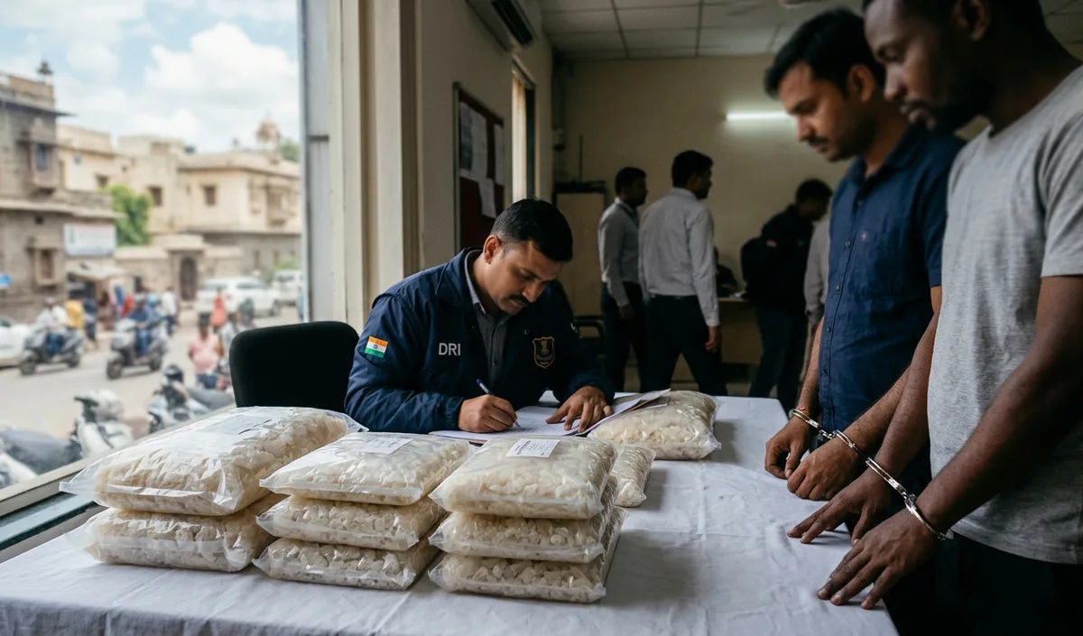 DRI ने Operation Crystal Dagger के तहत 5 तस्करों को पकड़ा, 7.10 करोड़ का मादक पदार्थ जब्त DRI ने Operation Crystal Dagger के तहत 5 तस्करों को पकड़ा, 7.10 करोड़ का मादक पदार्थ जब्त
