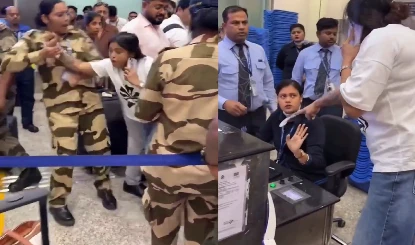 मेरा बच्चा बीमार है...इंडिगो की फ्लाइट कैंसिल हुई तो महिला ने कन्वेयर बेल्ट पर चढ़कर किया हंगामा