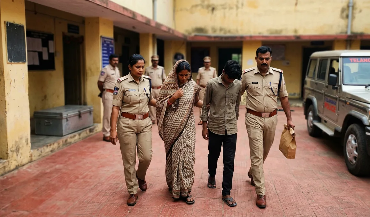 Telangana Police ने सिद्दीपेट में मां-बेटे को दोहरी हत्या और लूट मामले में पकड़ा Telangana Police ने सिद्दीपेट में मां-बेटे को दोहरी हत्या और लूट मामले में पकड़ा
