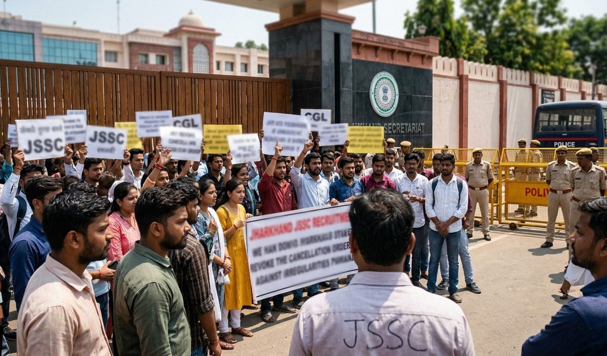 Jharkhand JSSC अभ्यर्थियों ने 22 भर्ती परीक्षाएं रद्द करने के आदेश पर सचिवालय पर प्रदर्शन किया