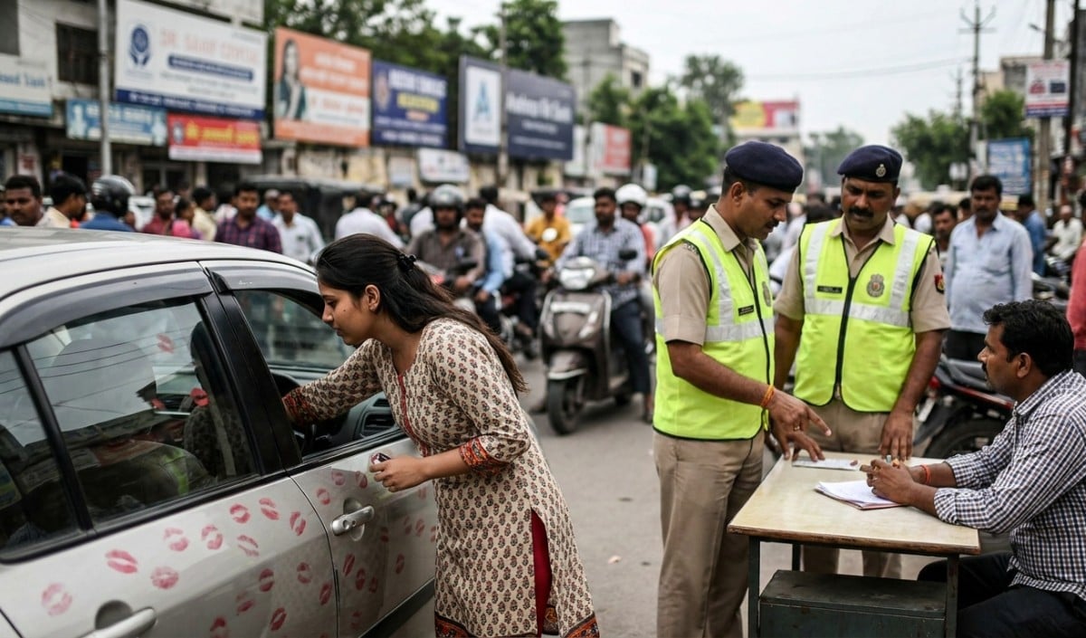 Video | गर्लफ्रेंड ने कार पर की 3,400 बार चुम्मा-चाटी!! रील वायरल होने के बाद बॉयफ्रेंड पर लगा ₹5,500 का चालान