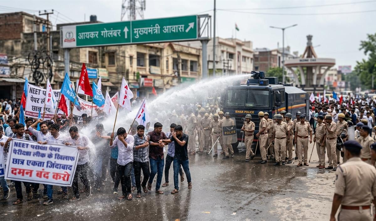Patna में प्रदर्शनकारियों पर पुलिस कार्रवाई, छात्र संगठनों का मार्च रोका Patna में प्रदर्शनकारियों पर पुलिस कार्रवाई, छात्र संगठनों का मार्च रोका