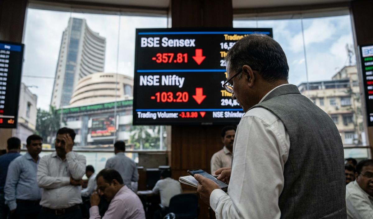 Sensex और Nifty में गिरावट, शेयर बाजार में चार दिन की तेजी पर लगी रोक Sensex और Nifty में गिरावट, शेयर बाजार में चार दिन की तेजी पर लगी रोक