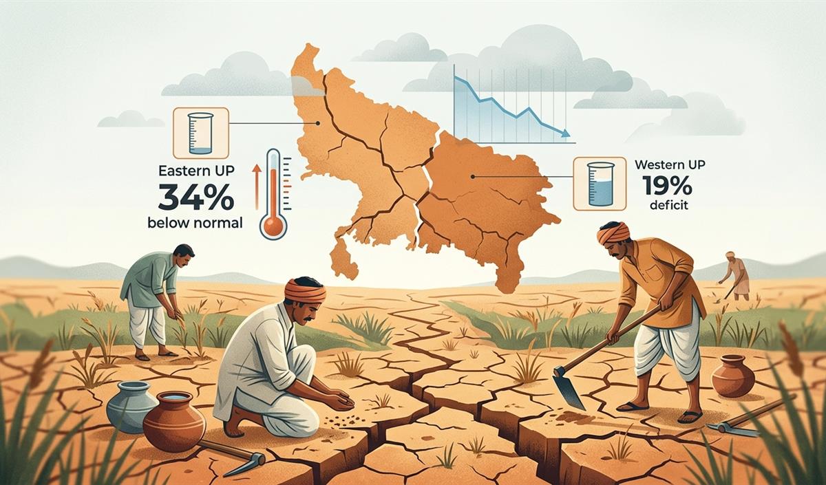 Uttar Pradesh में मानसून कमजोर, सामान्य से 29 प्रतिशत कम हुई बारिश Uttar Pradesh में मानसून कमजोर, सामान्य से 29 प्रतिशत कम हुई बारिश