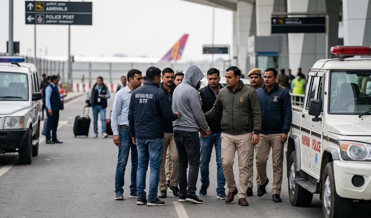 हरियाणा एसटीएफ ने Kaushal-Bambhaia gang के गुर्गे गौरव गडोली को UAE से किया गिरफ्तार हरियाणा एसटीएफ ने Kaushal-Bambhaia gang के गुर्गे गौरव गडोली को UAE से किया गिरफ्तार