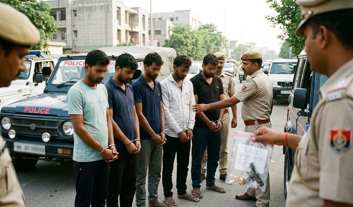 Noida Police ने Delhi के व्यापारी से 1.5 करोड़ के जेवर लूट मामले में 5 बदमाश दबोचे Noida Police ने Delhi के व्यापारी से 1.5 करोड़ के जेवर लूट मामले में 5 बदमाश दबोचे