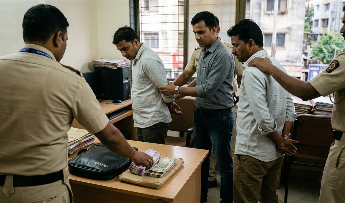 Thane में 8.5 करोड़ की रंगदारी मांगने वाले 3 आरोपी गिरफ्तार, 10 लाख लेते पकड़े गए Thane में 8.5 करोड़ की रंगदारी मांगने वाले 3 आरोपी गिरफ्तार, 10 लाख लेते पकड़े गए