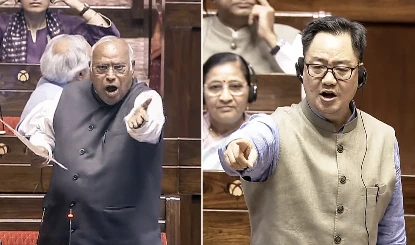 संसद में सत्ता-विपक्ष की टकरार! Kharge के दावे पर Kiren Rijiju का तीखा वार