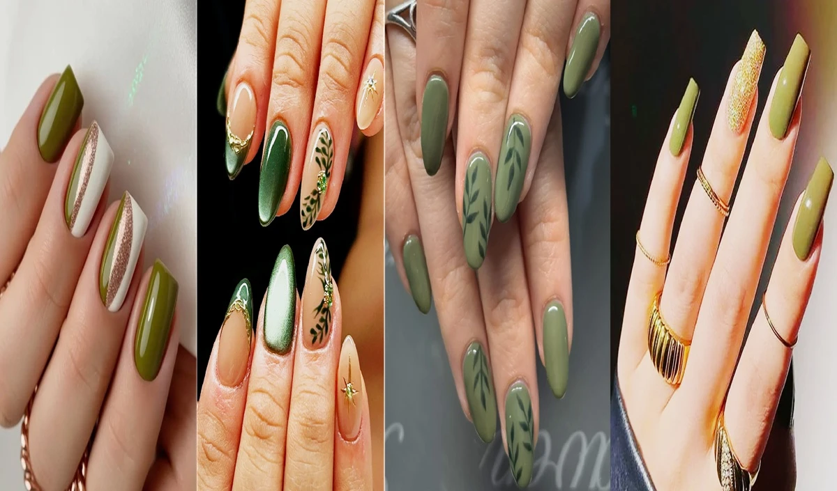 Trendy Green Nail Art Trendy Green Nail Art