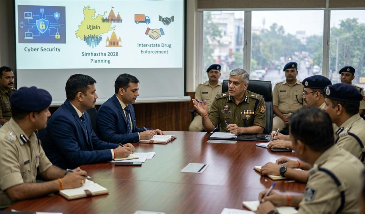 Cyber Crime पर Indore में पुलिस प्रमुखों ने बनाई रणनीति, Simhastha 2028 की सुरक्षा पर भी चर्चा Cyber Crime पर Indore में पुलिस प्रमुखों ने बनाई रणनीति, Simhastha 2028 की सुरक्षा पर भी चर्चा