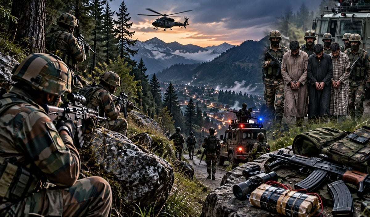 Operation Sohan के जरिये Terror Network पर बड़ा प्रहार, 2 आतंकी ढेर, 3 मददगार गिरफ्तार, गोला-बारूद बरामद