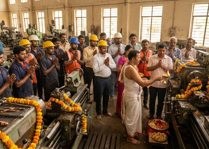 Vishwakarma Puja पर कारखानों और मशीनों की करें पूजा, यह है सरल Puja Vidhi और नियम