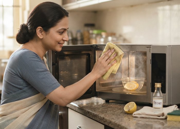 Microwave Cleaning: Microwave में जमी चिकनाई और मसालों के दाग हटाएगा नींबू, मिनटों में होगी सफाई