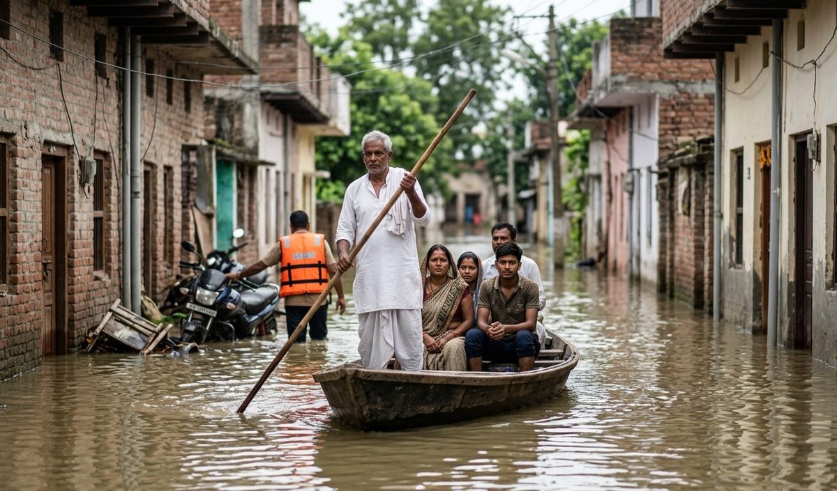 उत्तर प्रदेश के कई जिलों में भारी बारिश से नदियां उफान पर, कई इलाके जलमग्न उत्तर प्रदेश के कई जिलों में भारी बारिश से नदियां उफान पर, कई इलाके जलमग्न