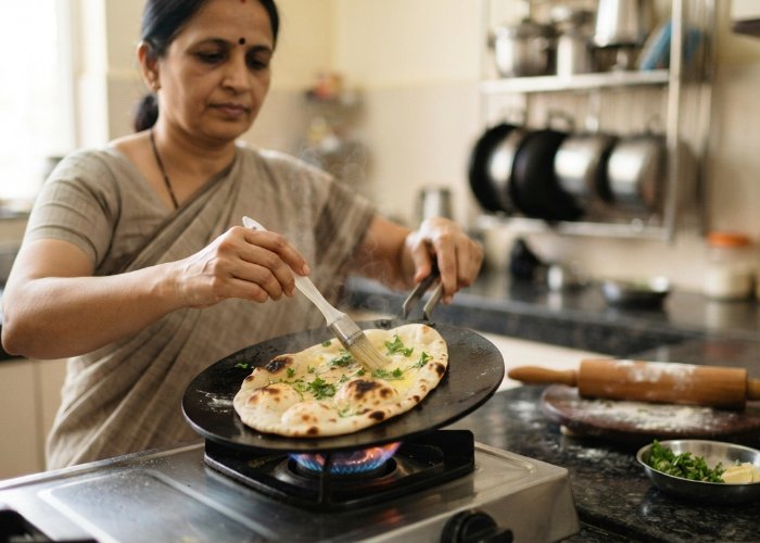 Homemade Butter Naan Recipe: बिना तंदूर लोहे के तवे पर झटपट बनाएं Restaurant-style Butter Naan