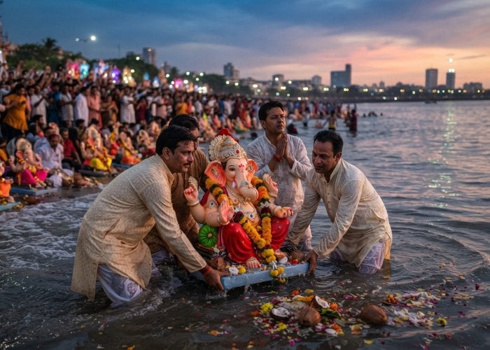 Anant Chaturdashi पर Ganesh Visarjan के साथ संपन्न हुआ 10 दिवसीय गणेश उत्सव