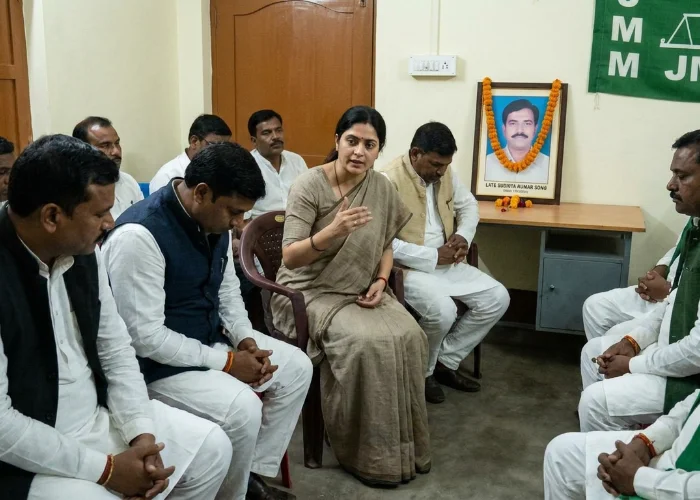 Giridih उपचुनाव से पहले JMM की बैठक में Shweta Sharma, पति की राजनीतिक विरासत पर तेज हुई चर्चा