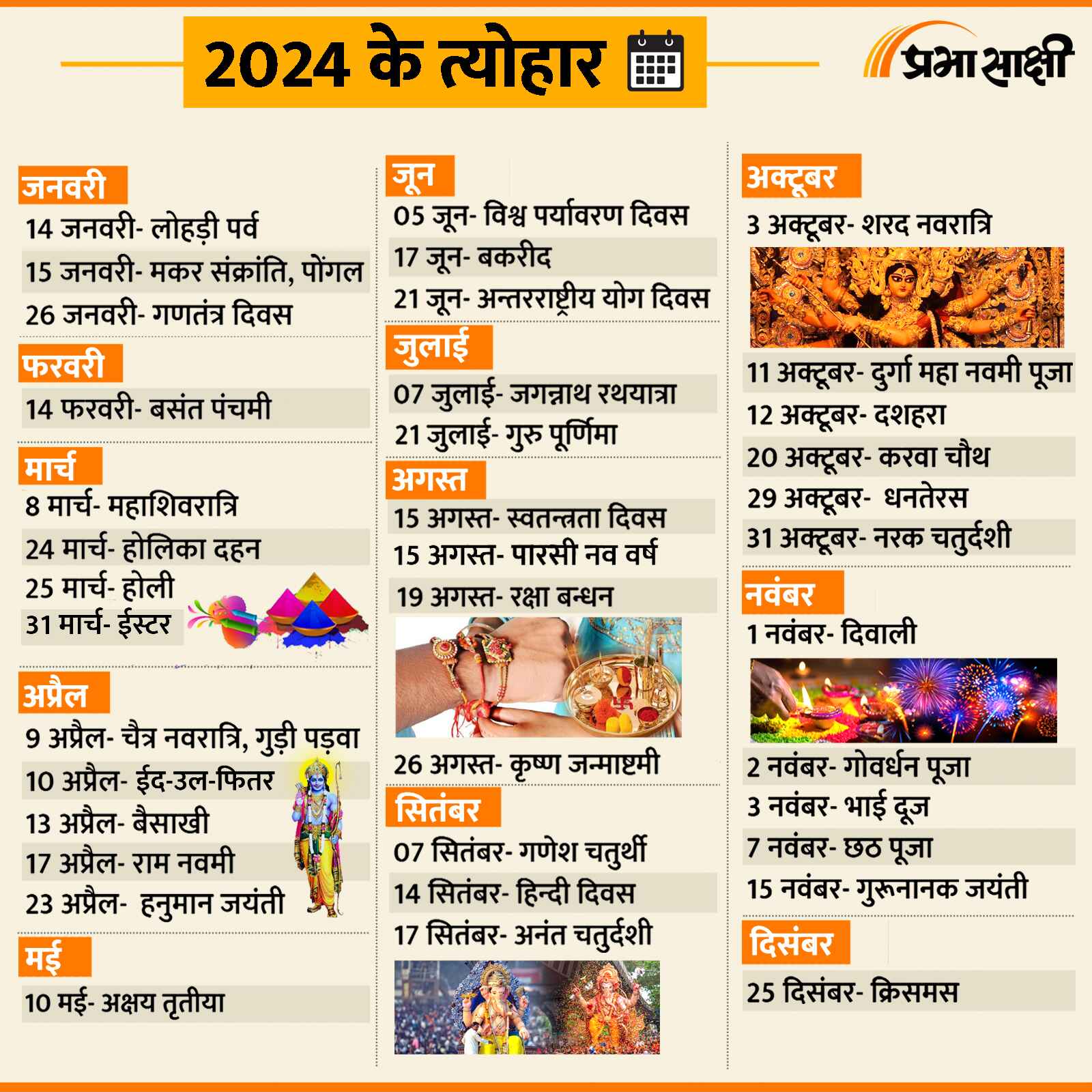 Festival Calendar 2024 । देखें साल 2024 के सभी प्रमुख व्रतत्योहारों की